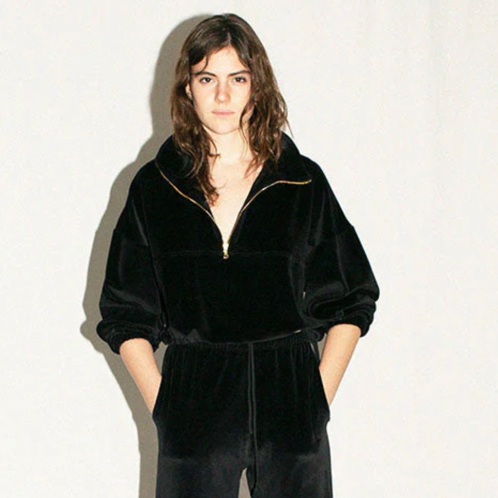 Gil Rodriguez black velour Diana sweatshirt